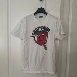 White T-Shirt with Ice Cream Graphic